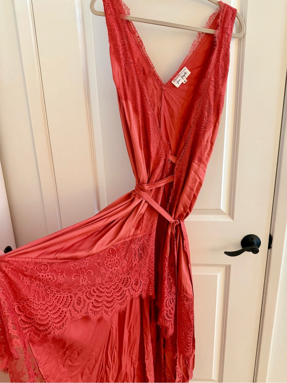 Nigel Preston x Free People Soho Wrap Midi Dress Chili Oil M